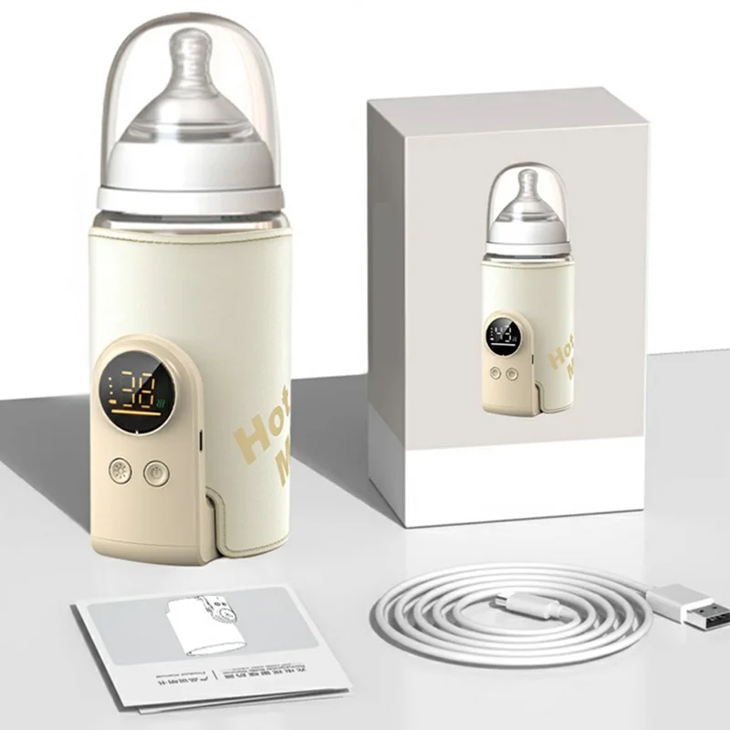 8000mAh Bottle Warmer 360° Uniform Heating Milk Sleeve Smart Temperature Control Baby Bottle Warmer - Battery