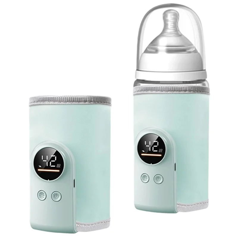 K7 Smart Constant Temperature Bottle Warmer USB Plug-in Baby Bottle Heater with 360° Full Wrapping Fast Heating Bottle Insulation Sleeve - Light Blue
