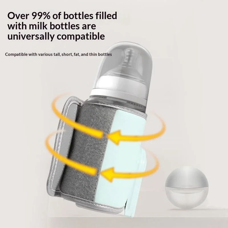 K7 Smart Constant Temperature Bottle Warmer USB Plug-in Baby Bottle Heater with 360° Full Wrapping Fast Heating Bottle Insulation Sleeve - Light Blue