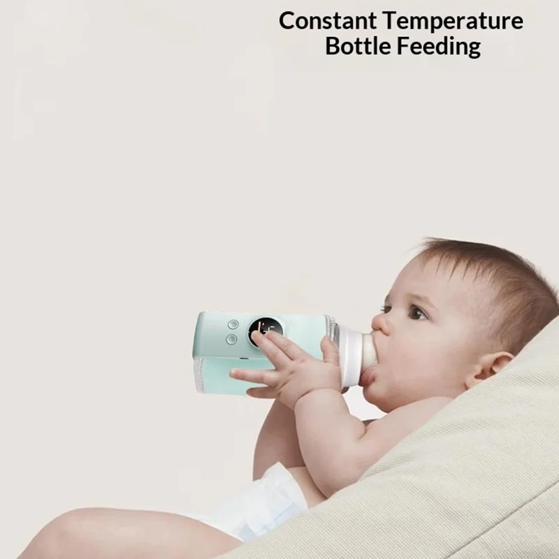 K7 Smart Constant Temperature Bottle Warmer USB Plug-in Baby Bottle Heater with 360° Full Wrapping Fast Heating Bottle Insulation Sleeve - Light Blue