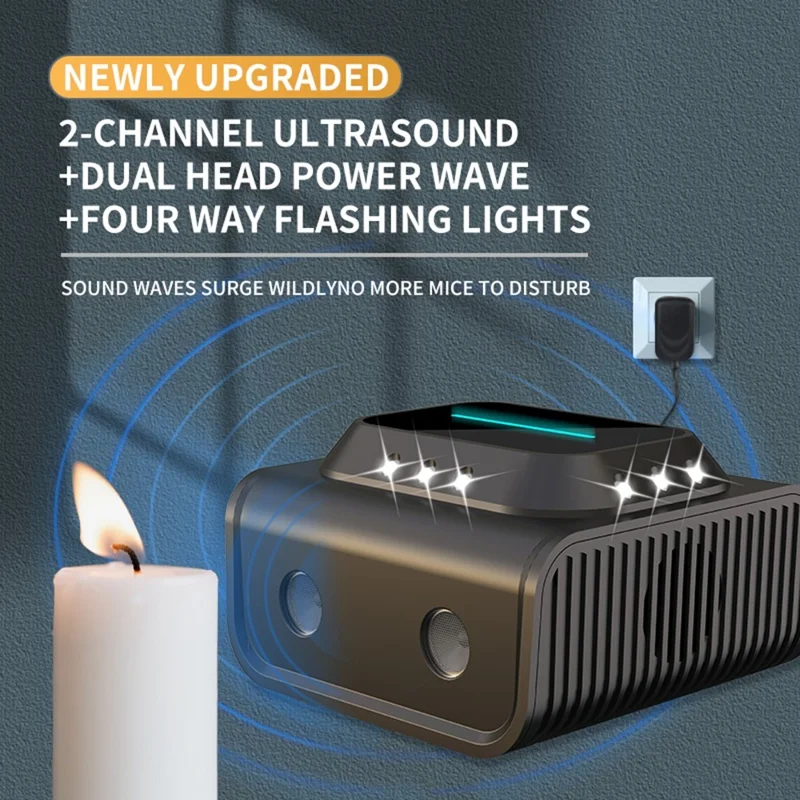 B02 Ultralydshøjtydende Rotteafskrækkelsesenhed med LED-lys til Bekæmpelse af Padder og Kakerlakker