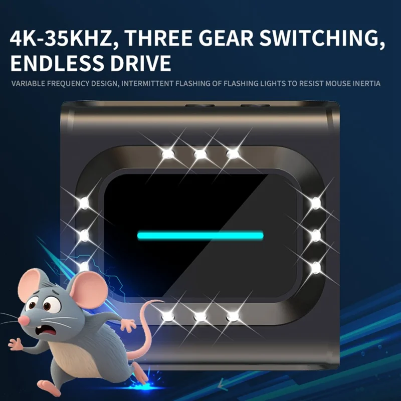 B02 Ultralydshøjtydende Rotteafskrækkelsesenhed med LED-lys til Bekæmpelse af Padder og Kakerlakker