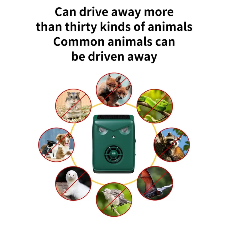 B09 Outdoor Solarbetriebene Ultraschall-Tierabwehr IP54 Wasserdichter Wandmontierter Vogel-Maus-Abwehrgerät