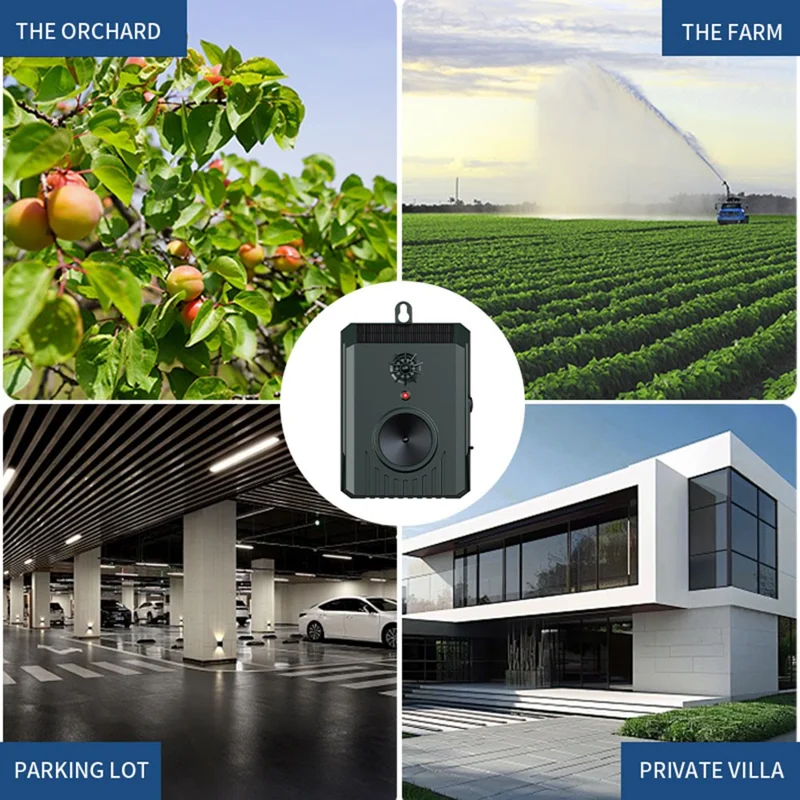 B10 Répulsif à Ultrasons Solaire Monté au Mur pour Animaux, Appareil de Contrôle des Nuisibles pour Souris, Chiens et Oiseaux