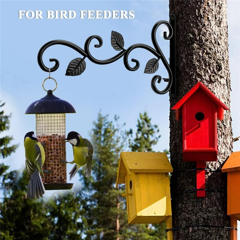 2 pièces de support mural en fer vintage, panier suspendu, style jardin, porte-pot de fleurs pour pots de fleurs, carillons éoliens, décorations