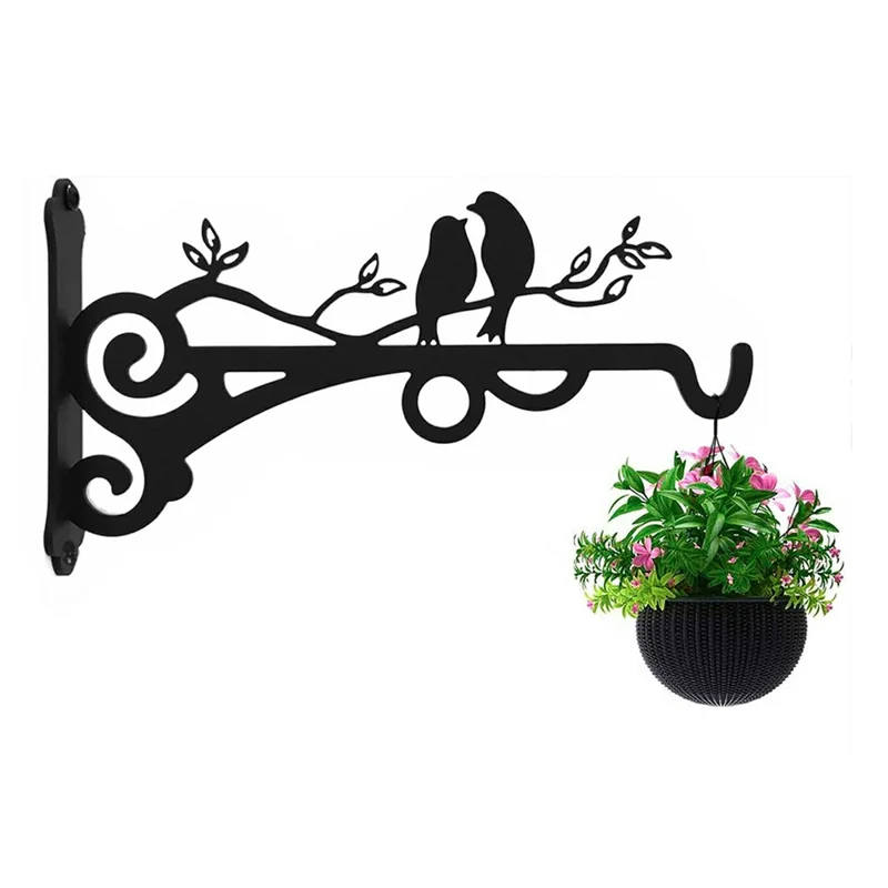 Gancio da Parete in Ferro per Cesto, Appendi Fioriere Vintage, Gancio Resistente per Giardino e Terrazzo