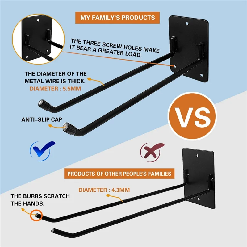 Prateleira de Armazenamento de Ferramentas para Jardim Montada na Parede, Cabide Resistente em Ferro, Organizador Resistente à Ferrugem para Jardim, Varanda, Garagem - Preto