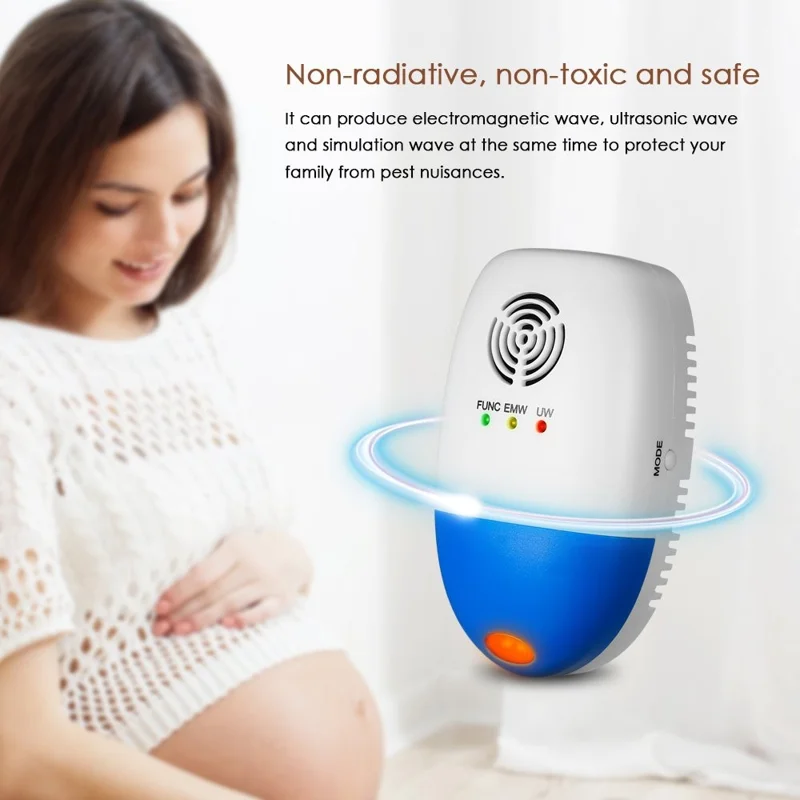 DC-9002 Leistungsstarker Schädlingsvertreiber 6 Modi Ultraschall-Elektronischer Vertreiber für Mäuse, Moskitos, Kakerlaken