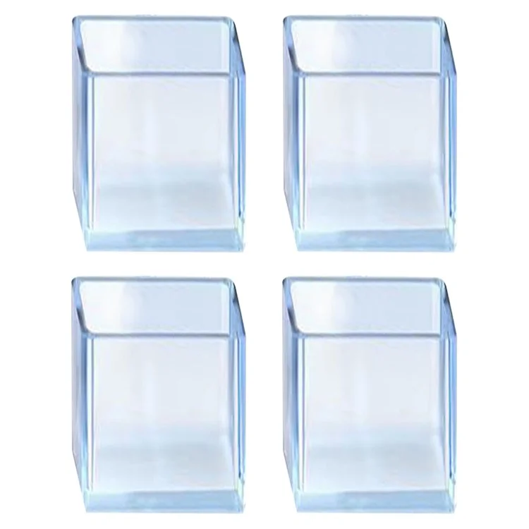 4 Peças / Conjunto de Protetores de Borracha Transparente Retangulares de 25*50 mm para Pernas de Cadeira, Capas de Proteção para Pés de Mesa