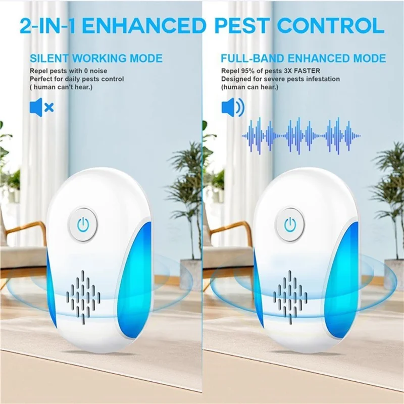 311 Dobbelttilstand Elektronisk Ultralyd Afviser Stik Til Skadedyr Kontrol For Insekter, Myg, Kakerlakker, Rotter - US Stik