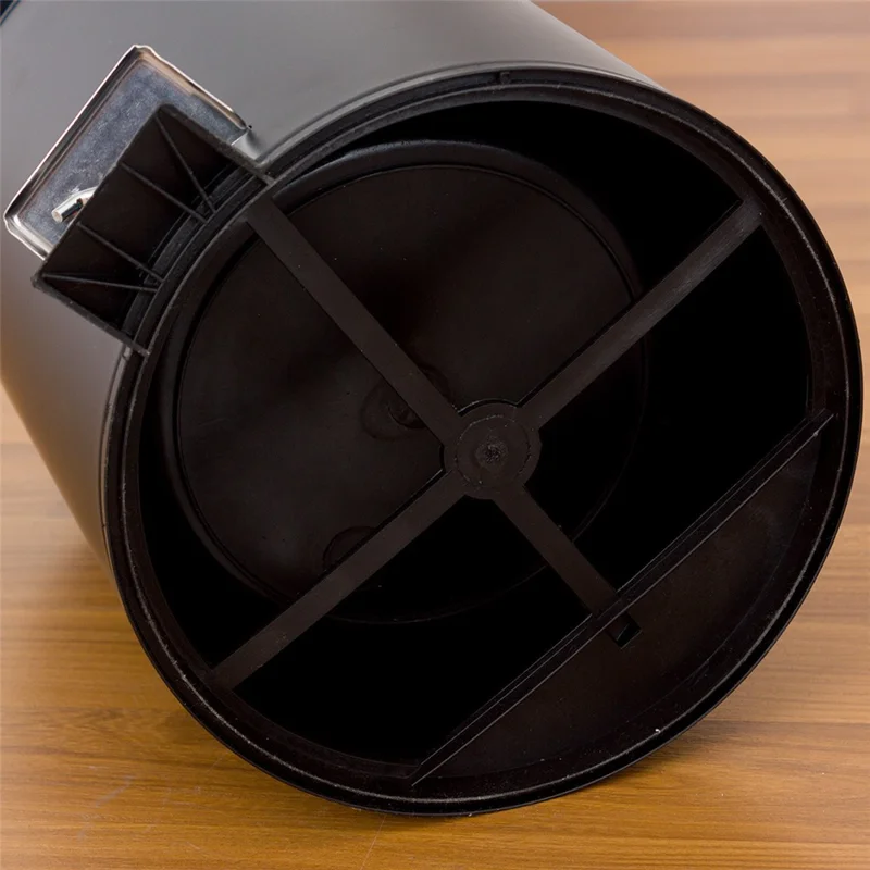 Poubelle Ronde de 8 L, en Acier Inoxydable, à Pedal Silencieux avec Couvercle pour Chambre à Coucher, Salle de Bains - Noir