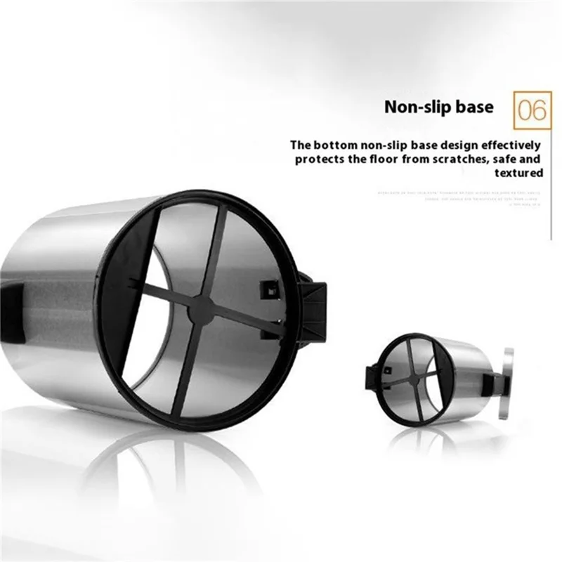 Poubelle Ronde de 8 L, en Acier Inoxydable, à Pedal Silencieux avec Couvercle pour Chambre à Coucher, Salle de Bains - Noir