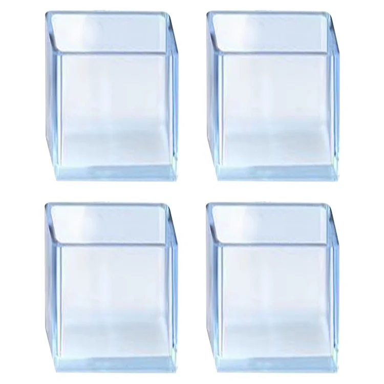 4 шт. / Набор 30 * 50 мм прямоугольные напольные протекторы Clear Rubber Chair Leg Caps предотвращают царапины и шум Защитные накладки для мебели