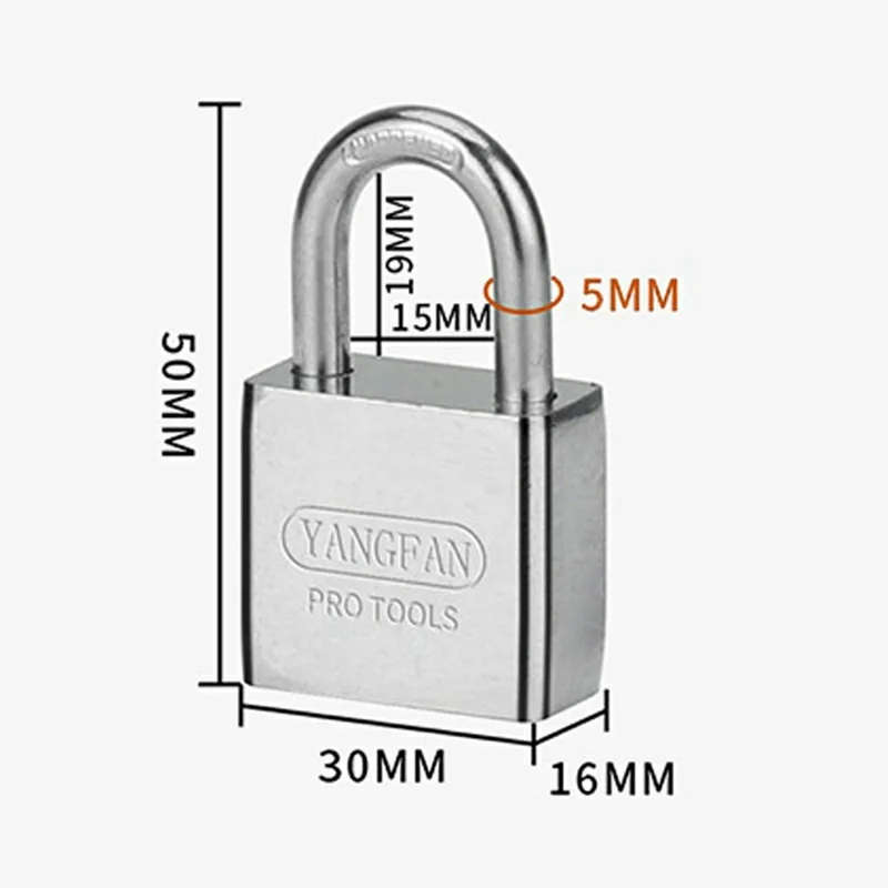YANGFAN Anti Theft Padlock 30mm Short Shackle Waterproof Rust-Resistant Security Lock with 3 Keys for Home