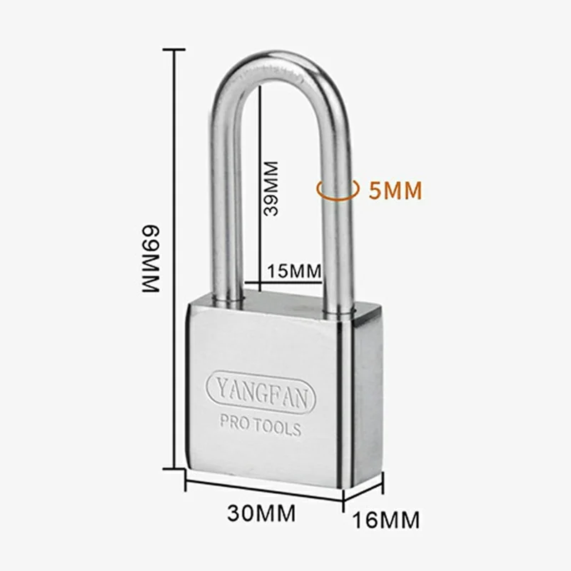Waterproof Padlock 30mm Long Shackle Rustproof Security Lock with 3 Keys for Home  /  Outdoor Protection