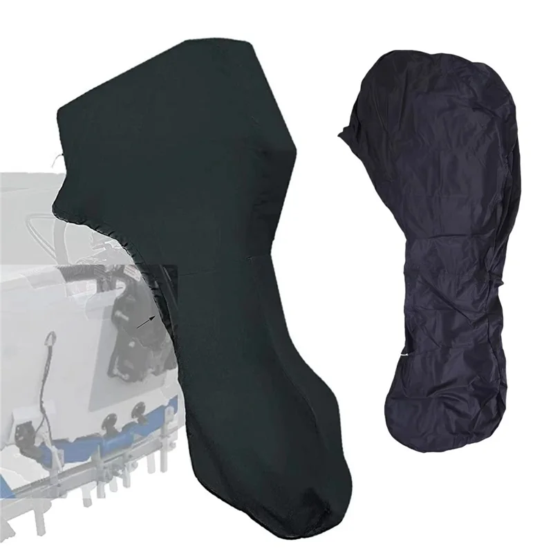 Capa para Motor de Barco Oxford 420D 6-15HP, Capa Impermeável e à Prova de Poeira com Cobertura Total, Circunferência 140 cm, Altura 110 cm - Preto