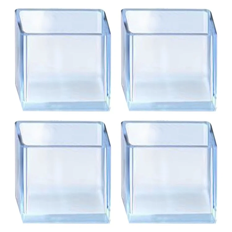 Conjunto de 4 protetores de perna de cadeira retangulares transparentes de 40*60mm em borracha para proteger pisos de madeira