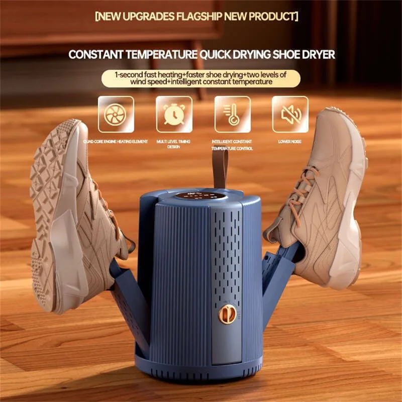 X3 4-Head Multi-Function Shoe Dryer Socks Warmer Deodorizer Boot Dryer for Home Dorm - EU Plug