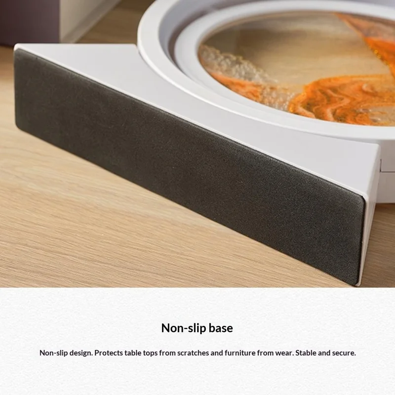 Luz de Mesa de Arte con Arena Móvil Recargable de 25 cm, Reloj de Arena 3D Giratorio, Lámpara de Noche - Marco Blanco + Arena Naranja