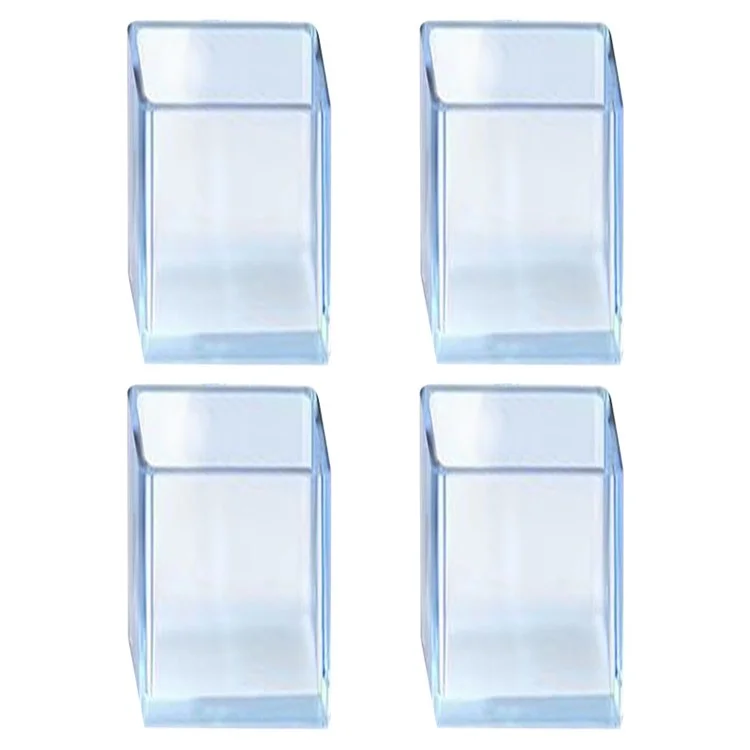 4Peças / Conjunto de Tampas de Cadeira Retangulares Transparentes Macias de Borracha de 15*30mm, Protetor de Pés de Móveis para Proteger Pisos