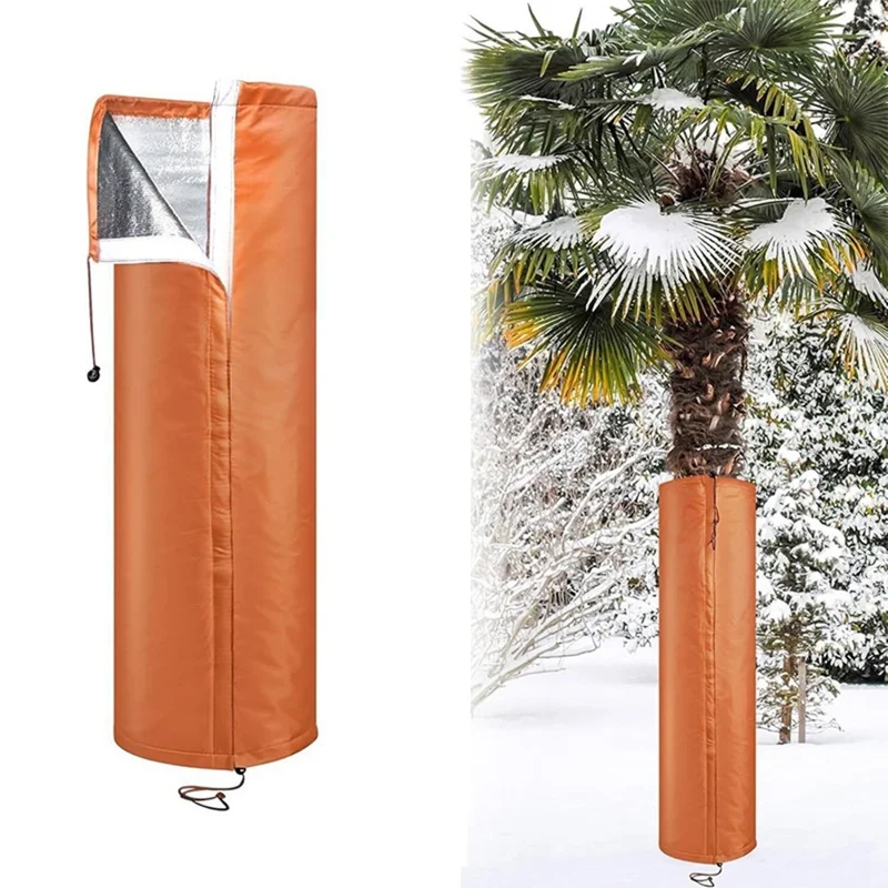 Cobertura de Proteção para Raiz de Palmeira de Inverno 30 x 100 cm, Dispositivo de Proteção contra Geada para Plantas Exteriores com Cordão, Saco de Proteção contra Congelamento de Plantas