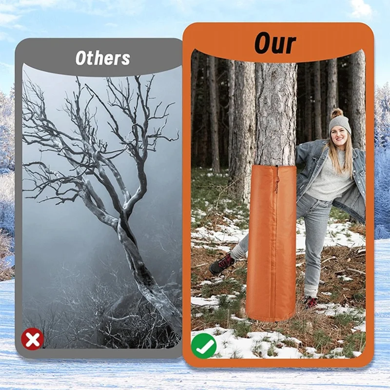 Cobertura de Proteção para Raiz de Palmeira de Inverno 30 x 100 cm, Dispositivo de Proteção contra Geada para Plantas Exteriores com Cordão, Saco de Proteção contra Congelamento de Plantas