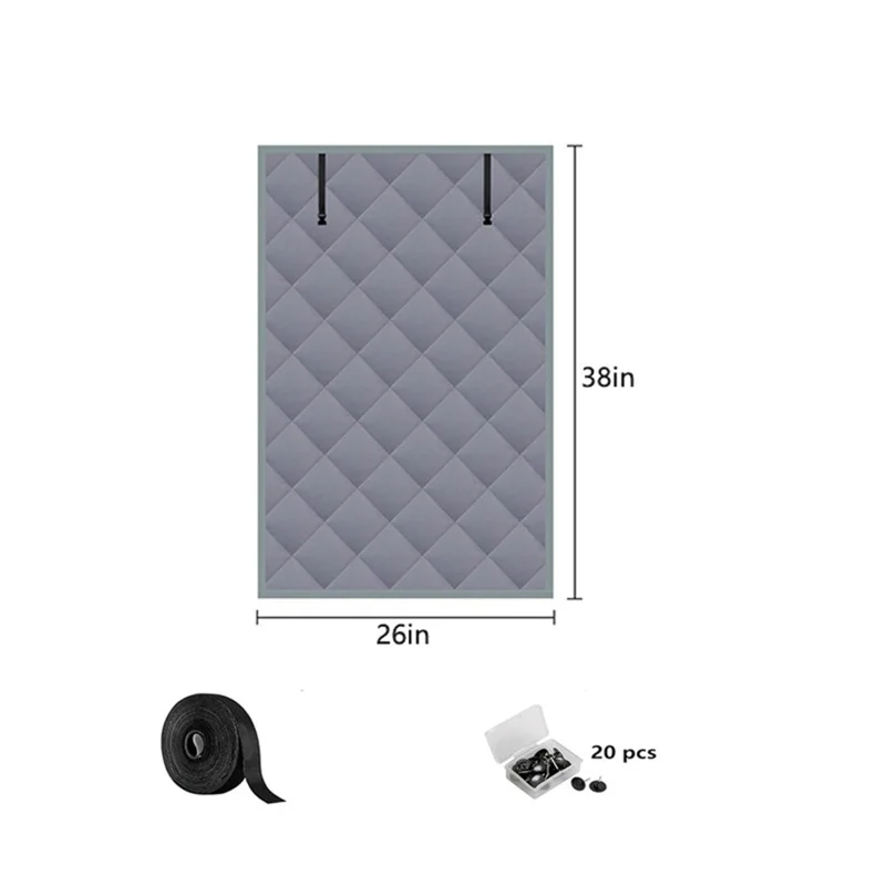 26×38 inch 3 Layer Winter Insulated Window Cover Oxford Cloth Frostproof Window Blanket with Magic Tape Cold-Proof Curtain Set