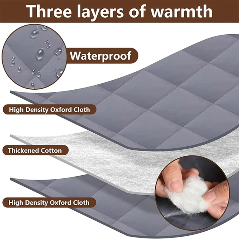 26×38 inch 3 Layer Winter Insulated Window Cover Oxford Cloth Frostproof Window Blanket with Magic Tape Cold-Proof Curtain Set