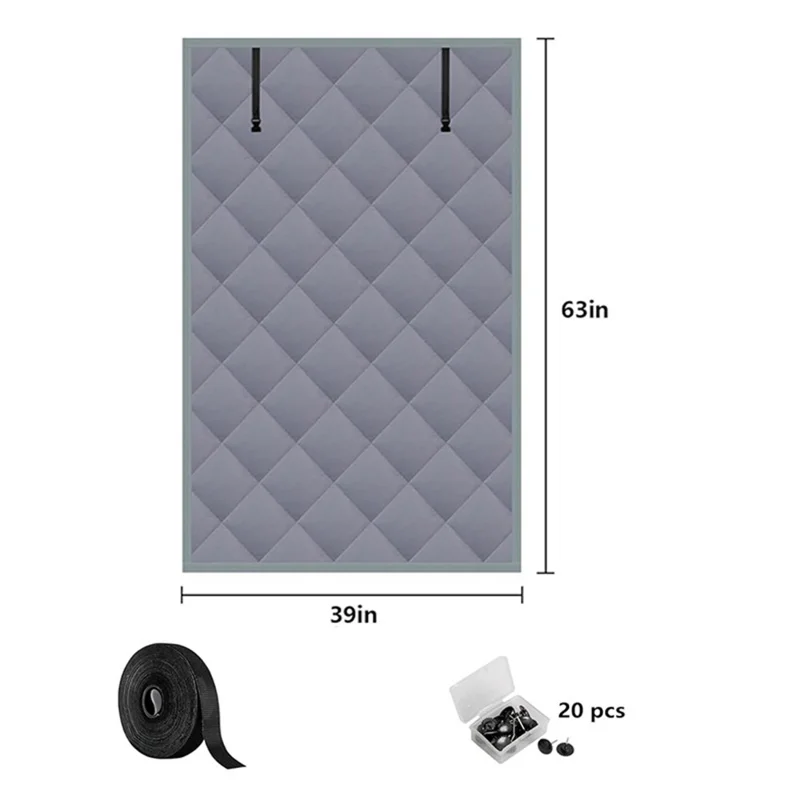 39×63 cala 3-warstwowa ocieplana plaska na zimę z tkaniny oksford, przeciwprzymrozkowa kołdra na okno z taśmą rzepową, zestaw przeciwzimnych kotar