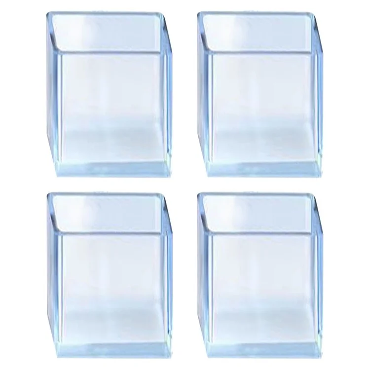 4 pièces / ensemble de 20 * 30 mm Housses de meubles rectangulaires Caps Clear Rubber Table Feet Pads Chair Leg Floor Protectors