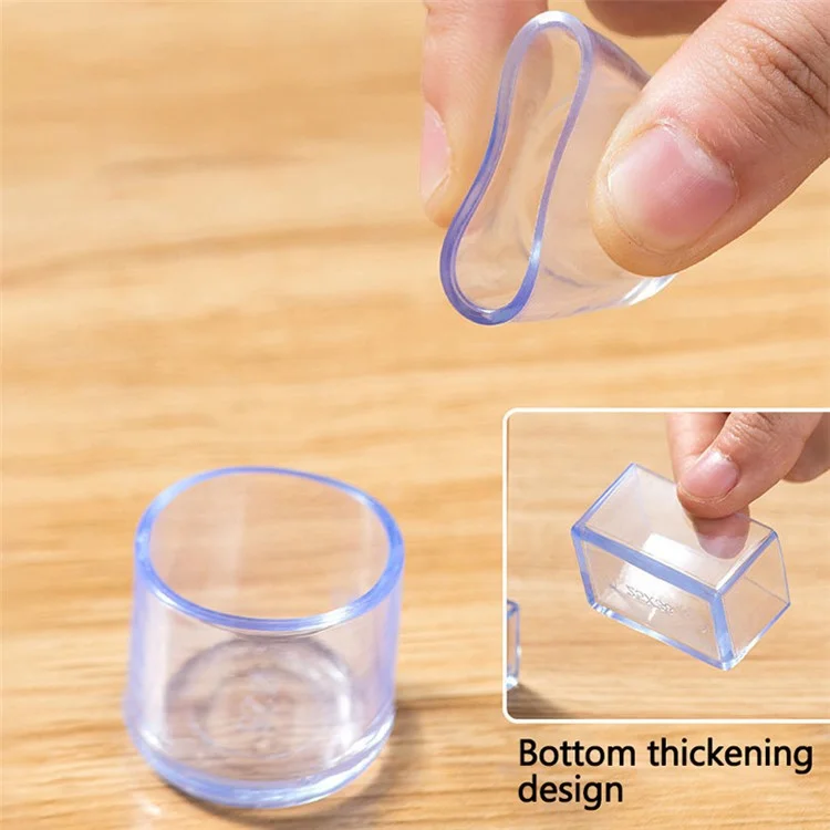 4 pièces / ensemble de 20 * 30 mm Housses de meubles rectangulaires Caps Clear Rubber Table Feet Pads Chair Leg Floor Protectors