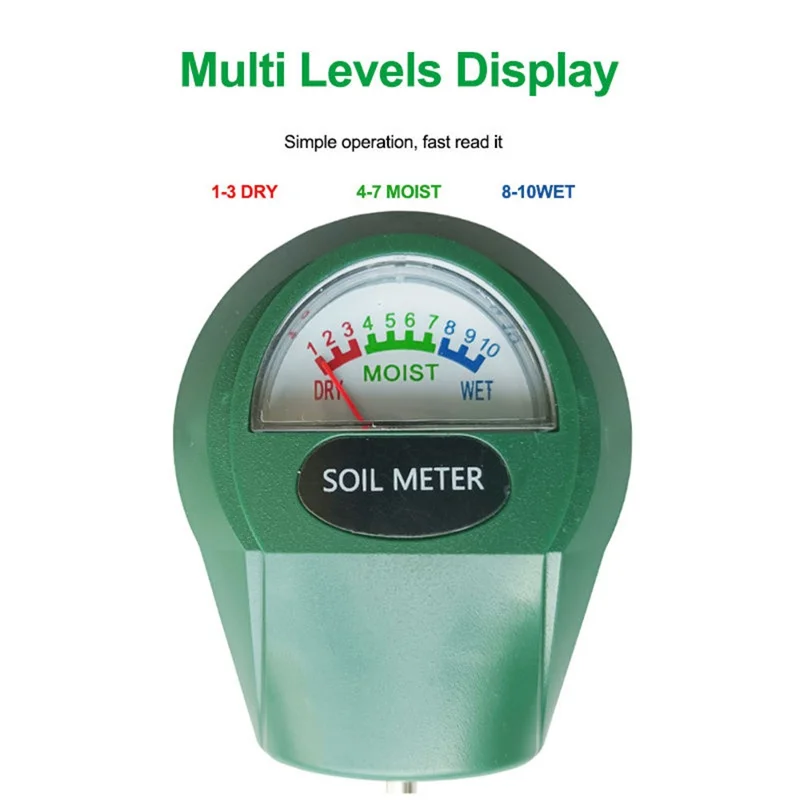 Medidor de Humedad de Suelo MDST-04SD, Instrumento de Prueba de Suelo Preciso con Sonda de Metal, Listo para Usar, para Jardinería