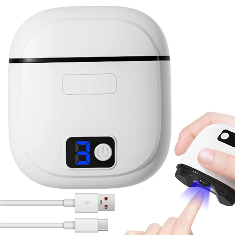 FK310 For Children Adults Electric Nail Clipper Silent Operation Nail Cutter Grinder with 3 Speed Modes LED Light - White
