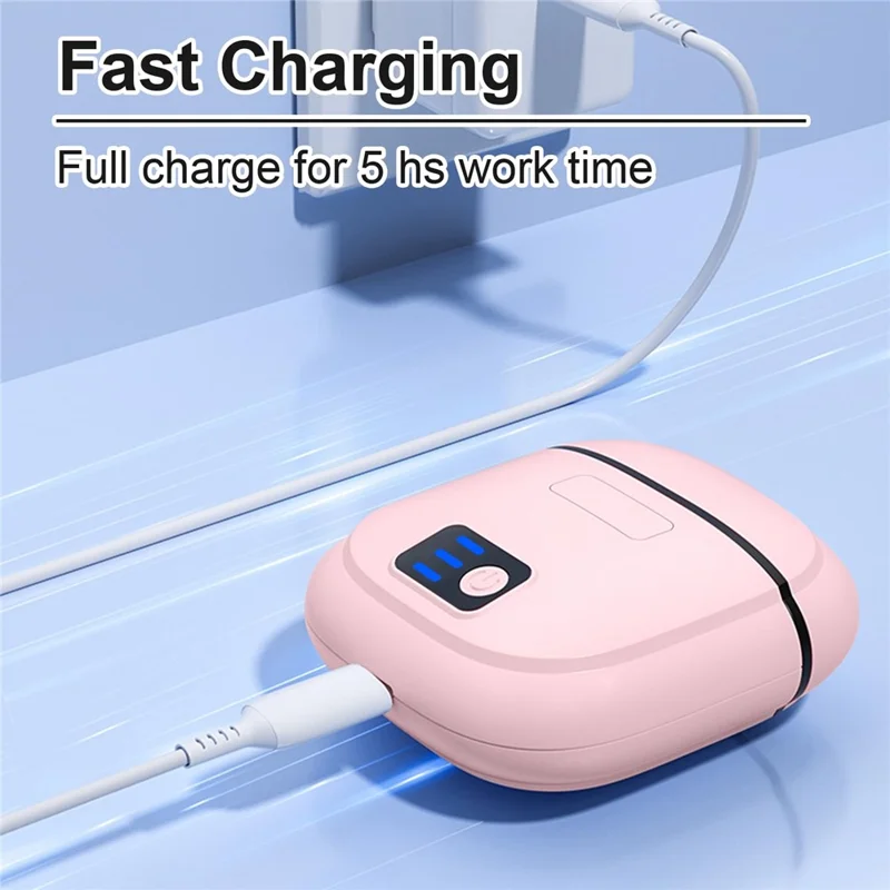 FK310 For Children Adults Electric Nail Clipper Silent Operation Nail Cutter Grinder with 3 Speed Modes LED Light - White