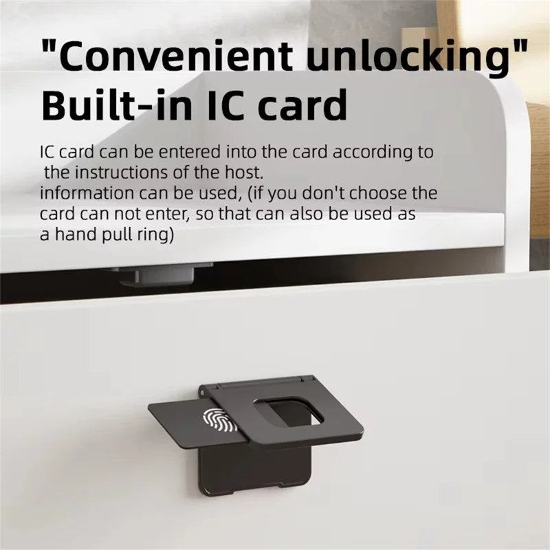 F079 Smarte NFC-Schubladensperre ohne Bohren mit integriertem Chipkarten-Leser für Sauna-Schränke – Schwarz