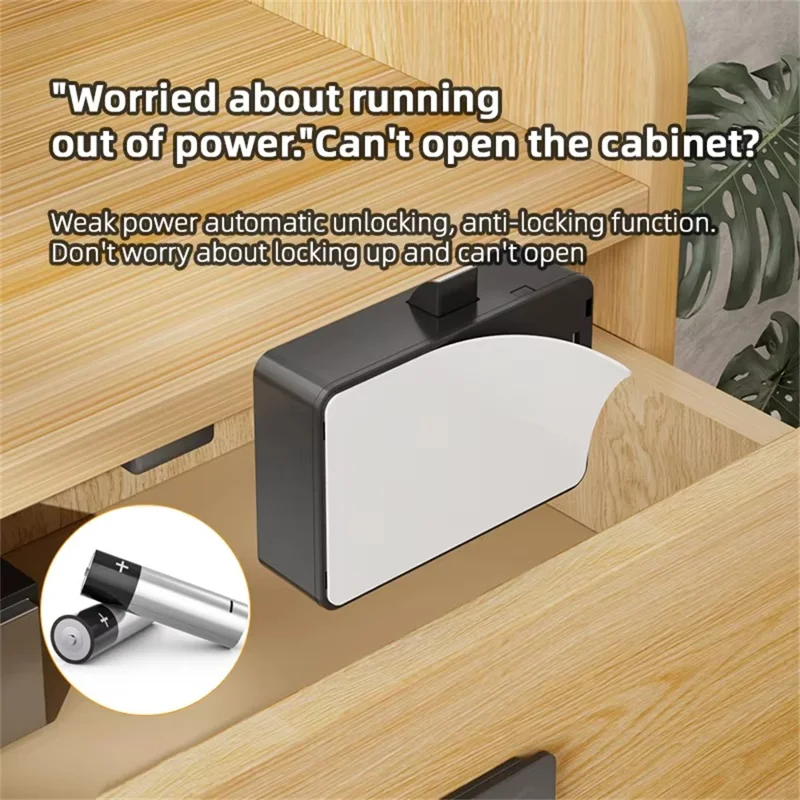 F079 Smarte NFC-Schubladensperre ohne Bohren mit integriertem Chipkarten-Leser für Sauna-Schränke – Schwarz