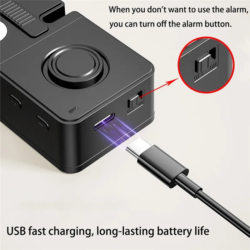 F2401 قفل أمان متعدد الوظائف للأطفال، إنذار للأبواب والنوافذ، واقي منزلي، قفل أدراج، مانع نافذة - أبيض