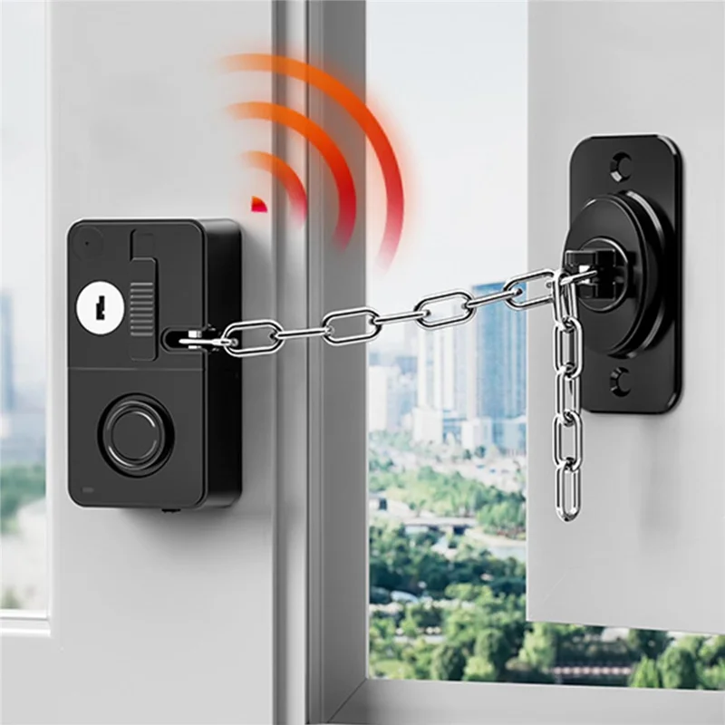 F2401 قفل أمان متعدد الوظائف للأطفال، إنذار للأبواب والنوافذ، واقي منزلي، قفل أدراج، مانع نافذة - أبيض