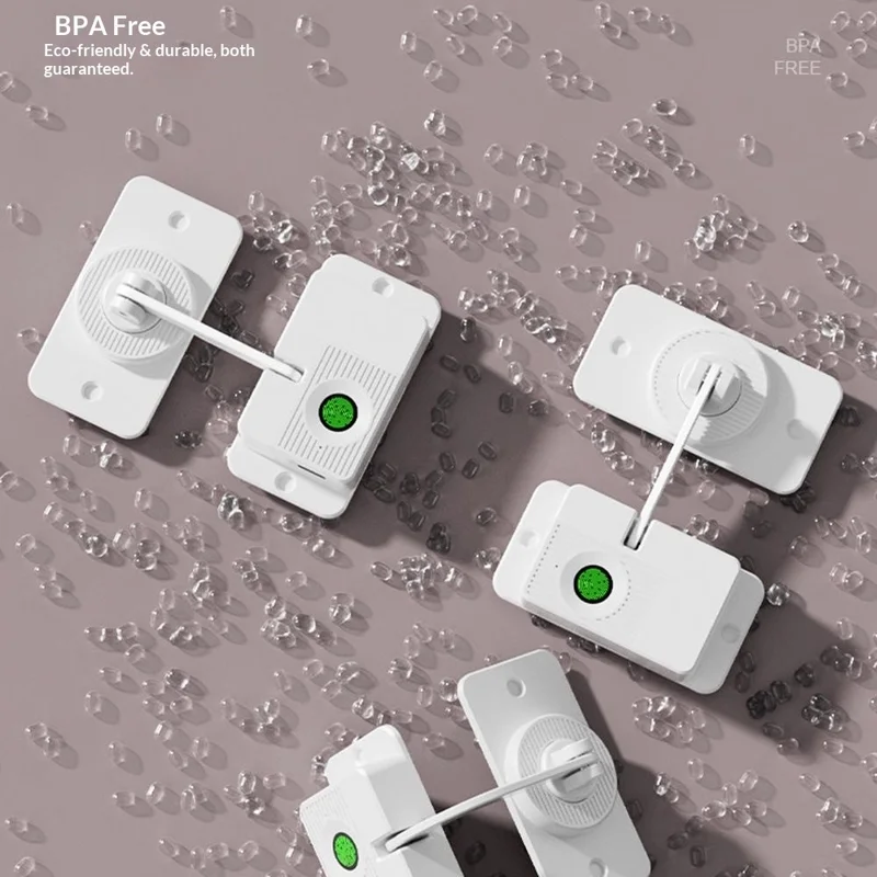 V86 Corner Type Smart Fingerprint Lock Fast Recognition Home Security Lock for Door Window Drawer Child Pet Protection - White