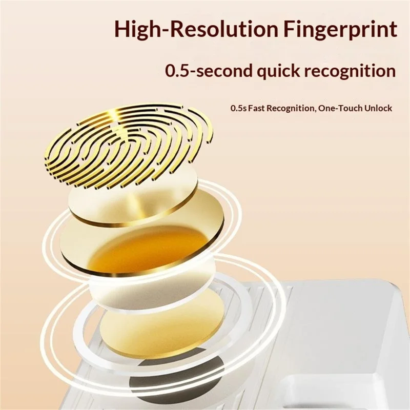 V86 Corner Type Smart Fingerprint Lock Fast Recognition Home Security Lock for Door Window Drawer Child Pet Protection - White