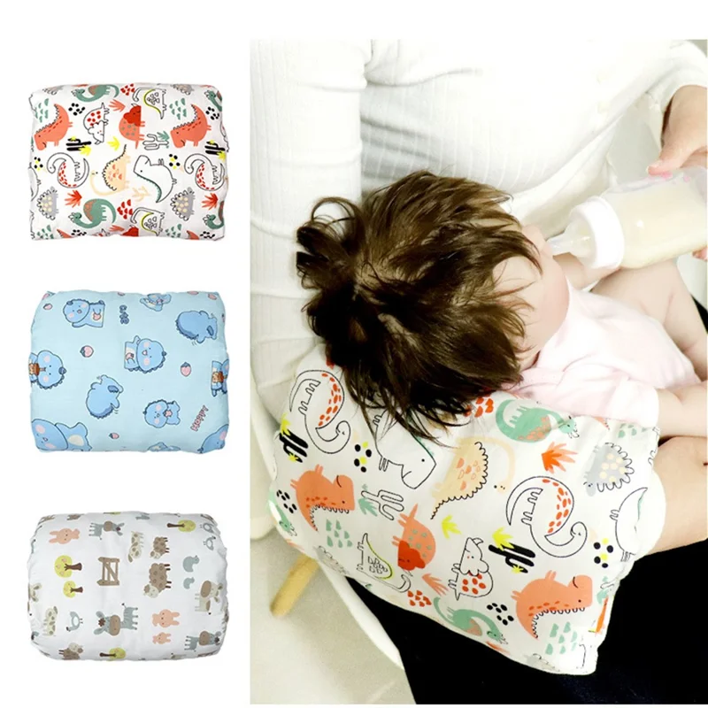 Oreiller d'Allaitement Double Face pour Bébé, Coussin Confortable pour Nouveau-né, Lavable en Machine - Petit Dragon Bleu