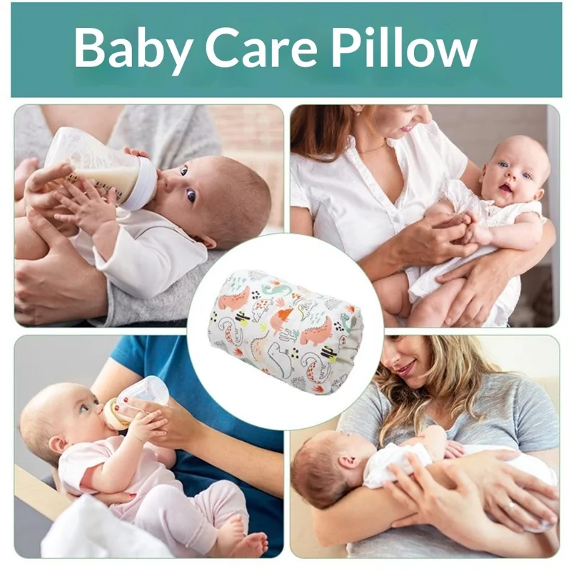 Oreiller d'Allaitement Double Face pour Bébé, Coussin Confortable pour Nouveau-né, Lavable en Machine - Petit Dragon Bleu