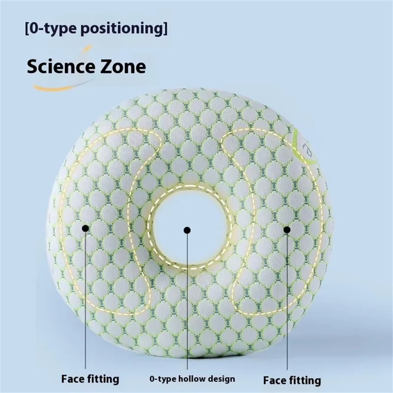 Cuscino Rotondo con Foro Singolo per Protezione dell'Orecchio, Cuscino per Protezione del Collo durante il Sonno Laterale con Fodera Rimovibile Lavabile - Verde