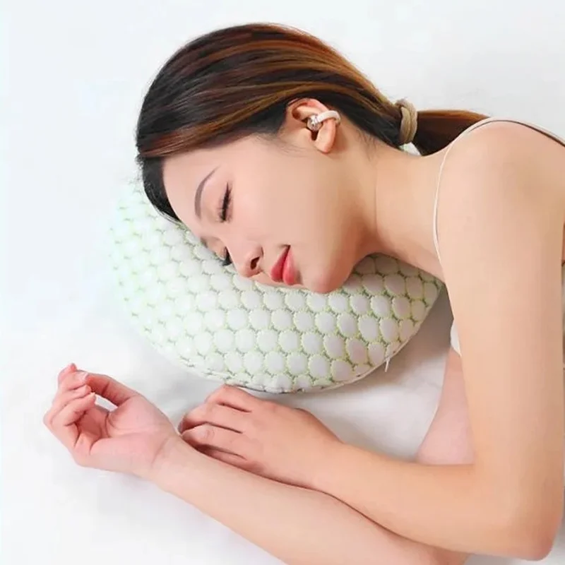 Cuscino Rotondo con Foro Singolo per Protezione dell'Orecchio, Cuscino per Protezione del Collo durante il Sonno Laterale con Fodera Rimovibile Lavabile - Verde