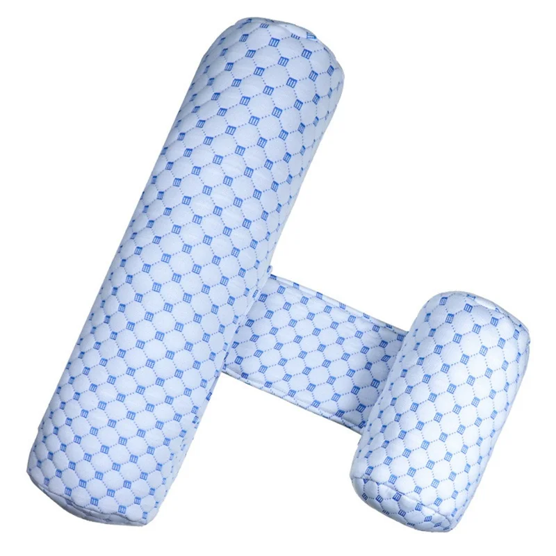 Cuscino Laterale con Poggiatesta per Bambini 6-12 Mesi in Morbida Seta di Latte, Antiscivolo a Forma di U - Blu Ghiaccio