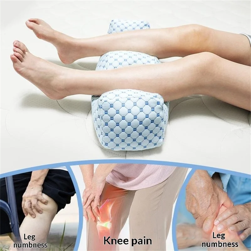 Cuscino di Sollevamento per Ginocchia e Gambe a Forma d'Onda per Anziani, Cuscino per il Riposo dei Piedi per il Rilievo dalle Varici - Blu Ghiaccio