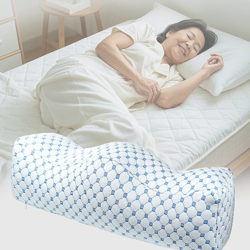 Cuscino di Sollevamento per Ginocchia e Gambe a Forma d'Onda per Anziani, Cuscino per il Riposo dei Piedi per il Rilievo dalle Varici - Blu Ghiaccio