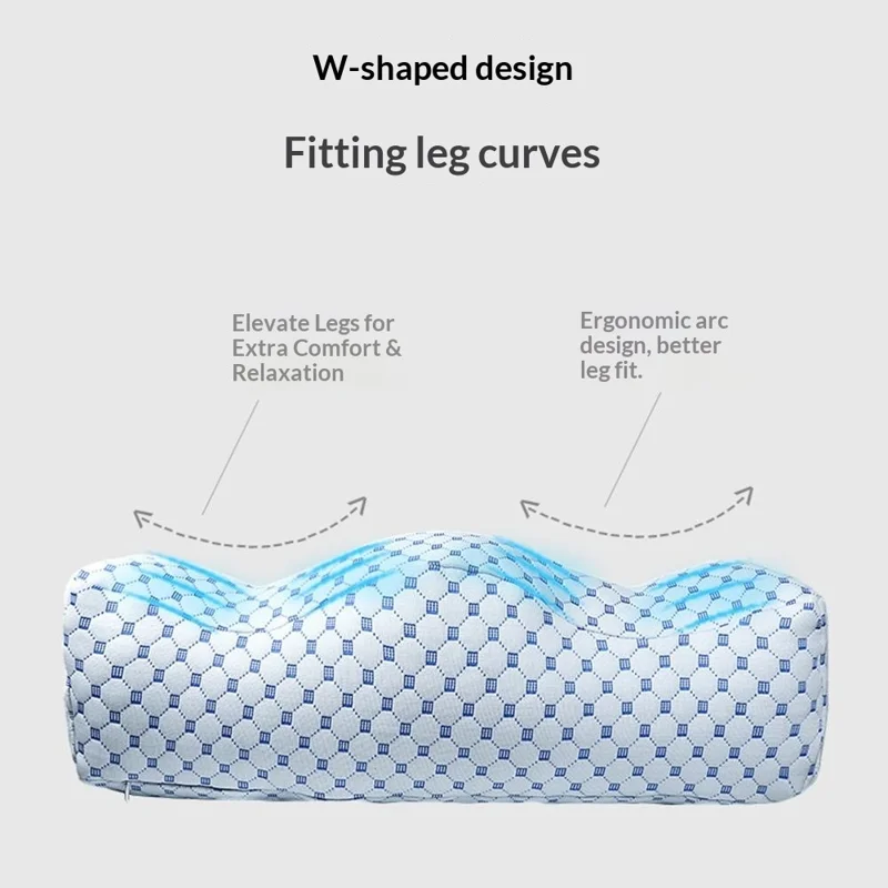 Cuscino di Sollevamento per Ginocchia e Gambe a Forma d'Onda per Anziani, Cuscino per il Riposo dei Piedi per il Rilievo dalle Varici - Blu Ghiaccio