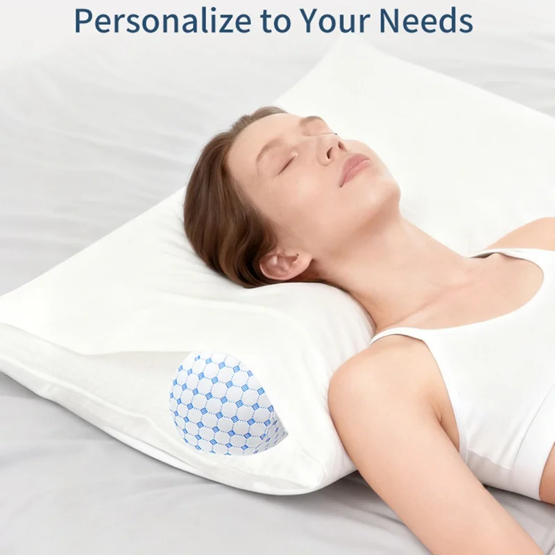 Mælkesilk Rund Halspude Cervikal Støttepude Halspine Lindring Cylindrisk Pude - Isblå