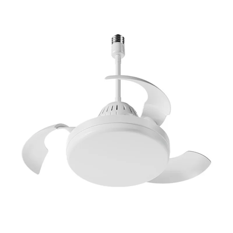E27 Small Extended Head Fan Light Remote Control 3 Speeds Adjustable Invisible Ceiling Fan Light